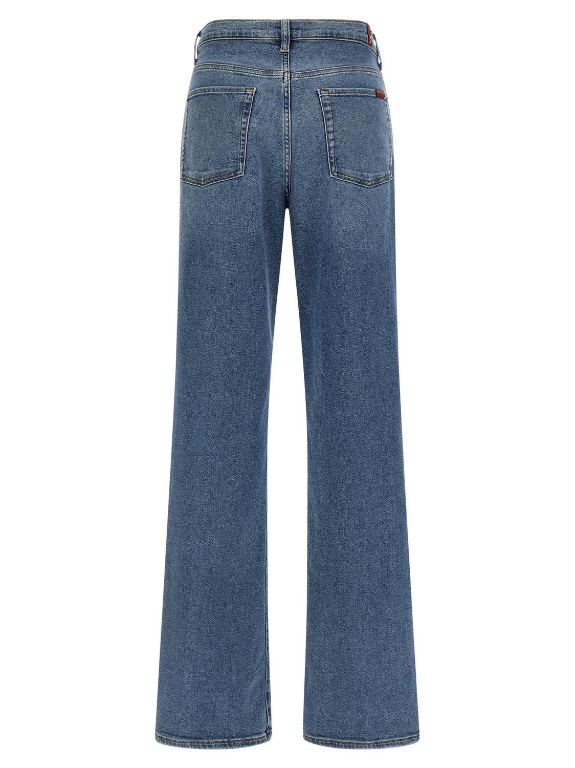Blue Cotton Straight-Leg Jeans