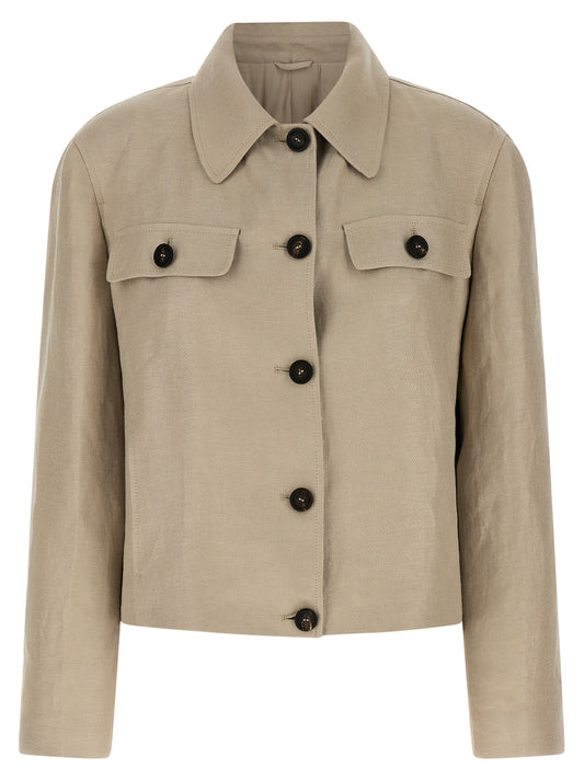 Beige Linen Blazer