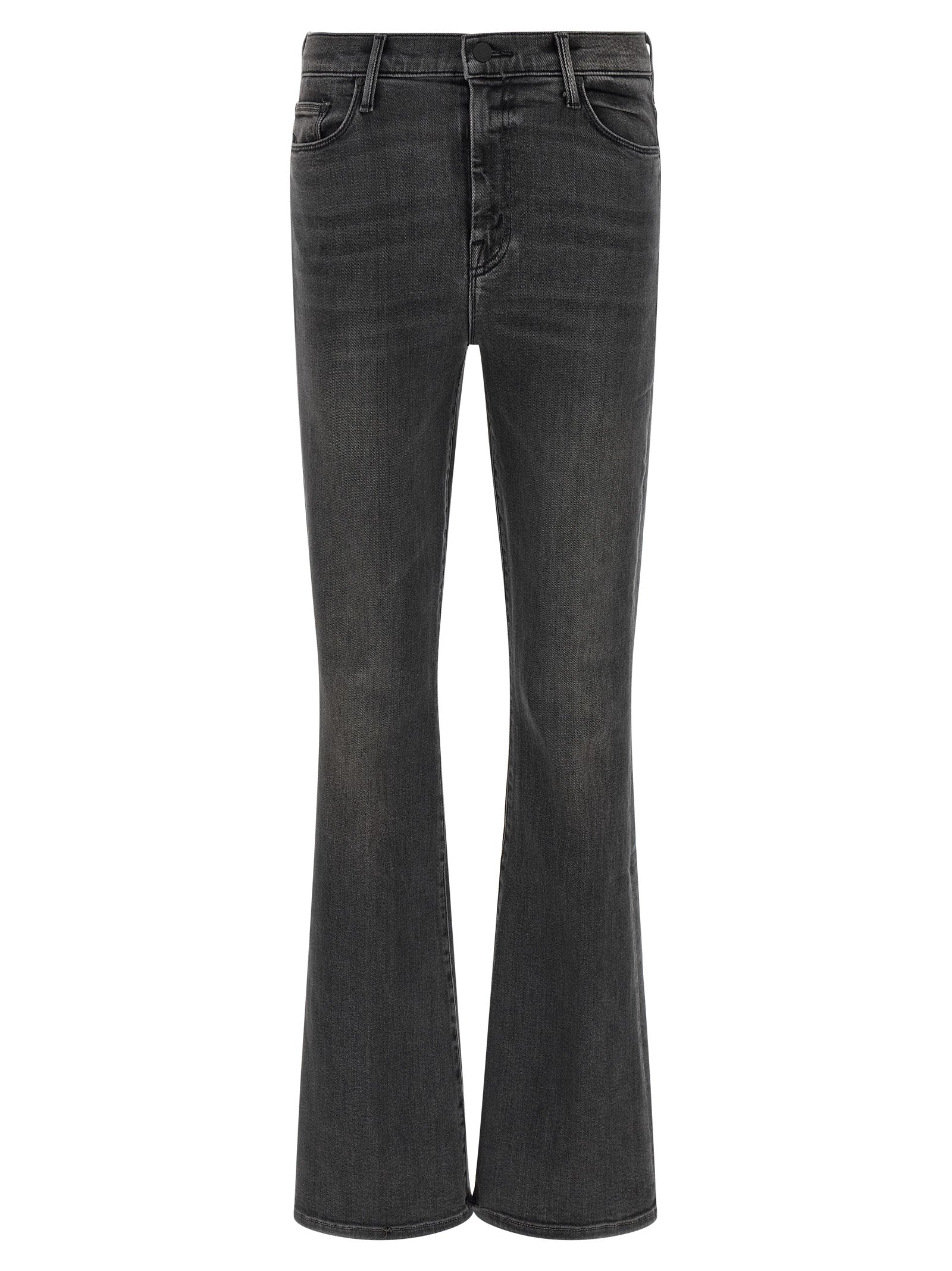 Gray Cotton Flared Jeans