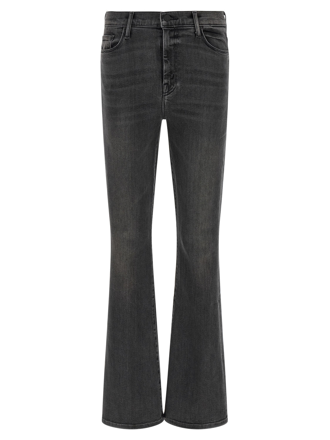 Gray Cotton Flared Jeans