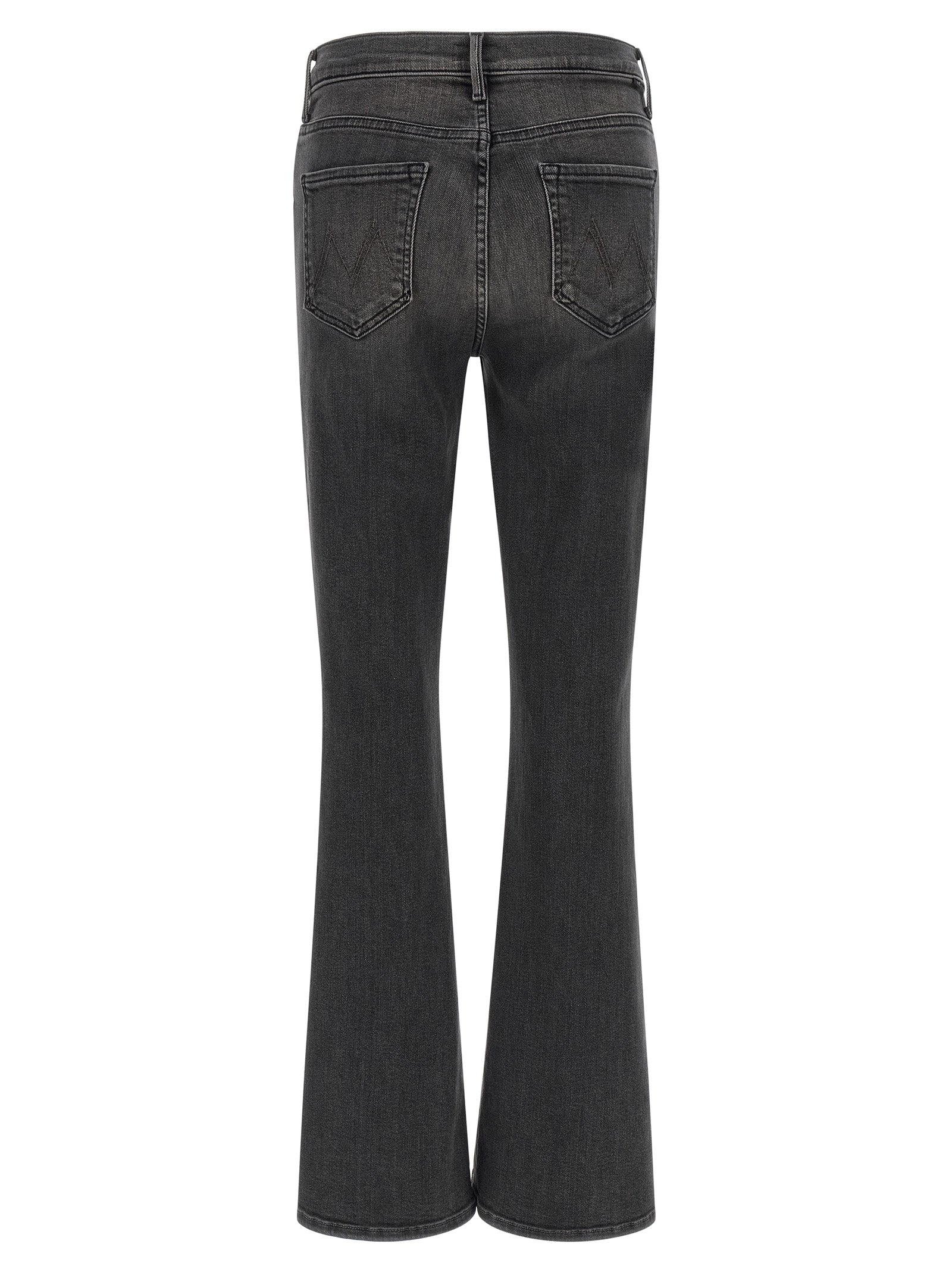 Gray Cotton Flared Jeans