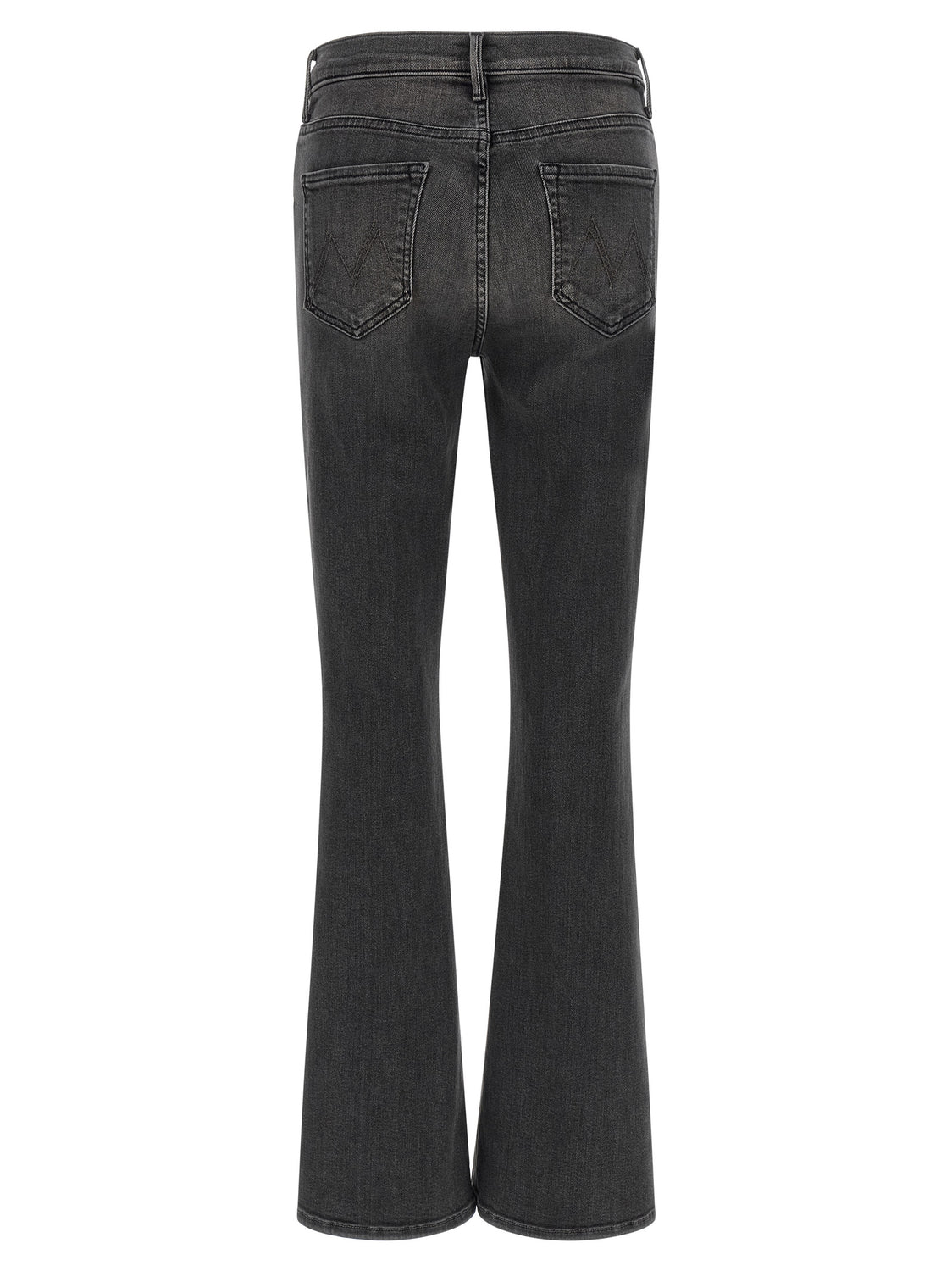 Gray Cotton Flared Jeans