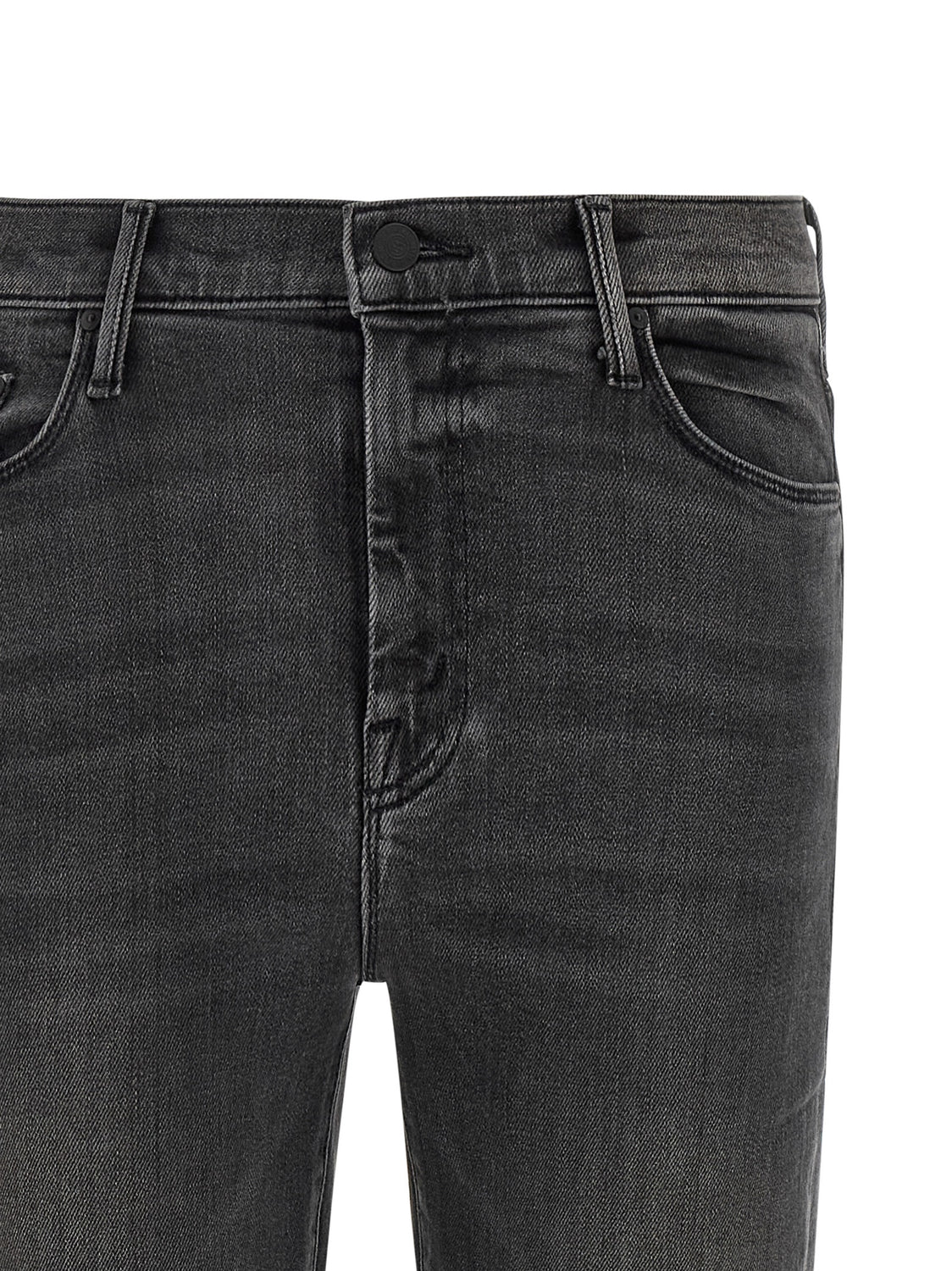 Gray Cotton Flared Jeans