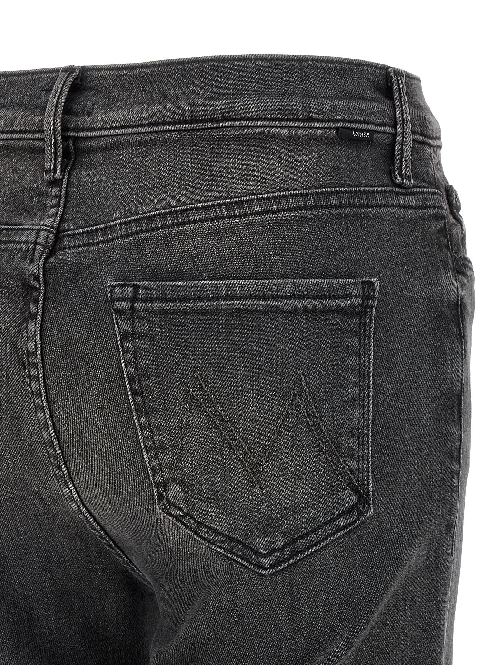 Gray Cotton Flared Jeans