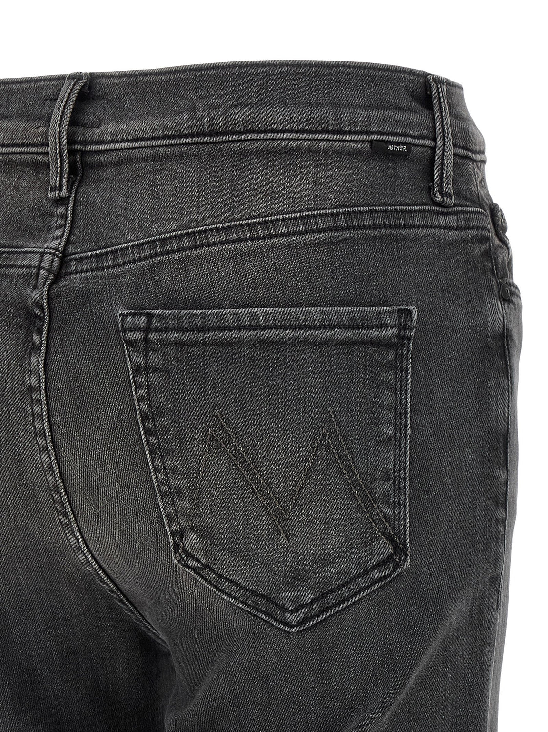 Gray Cotton Flared Jeans