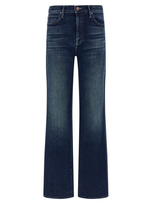 Blue Cotton Straight-Leg Jeans