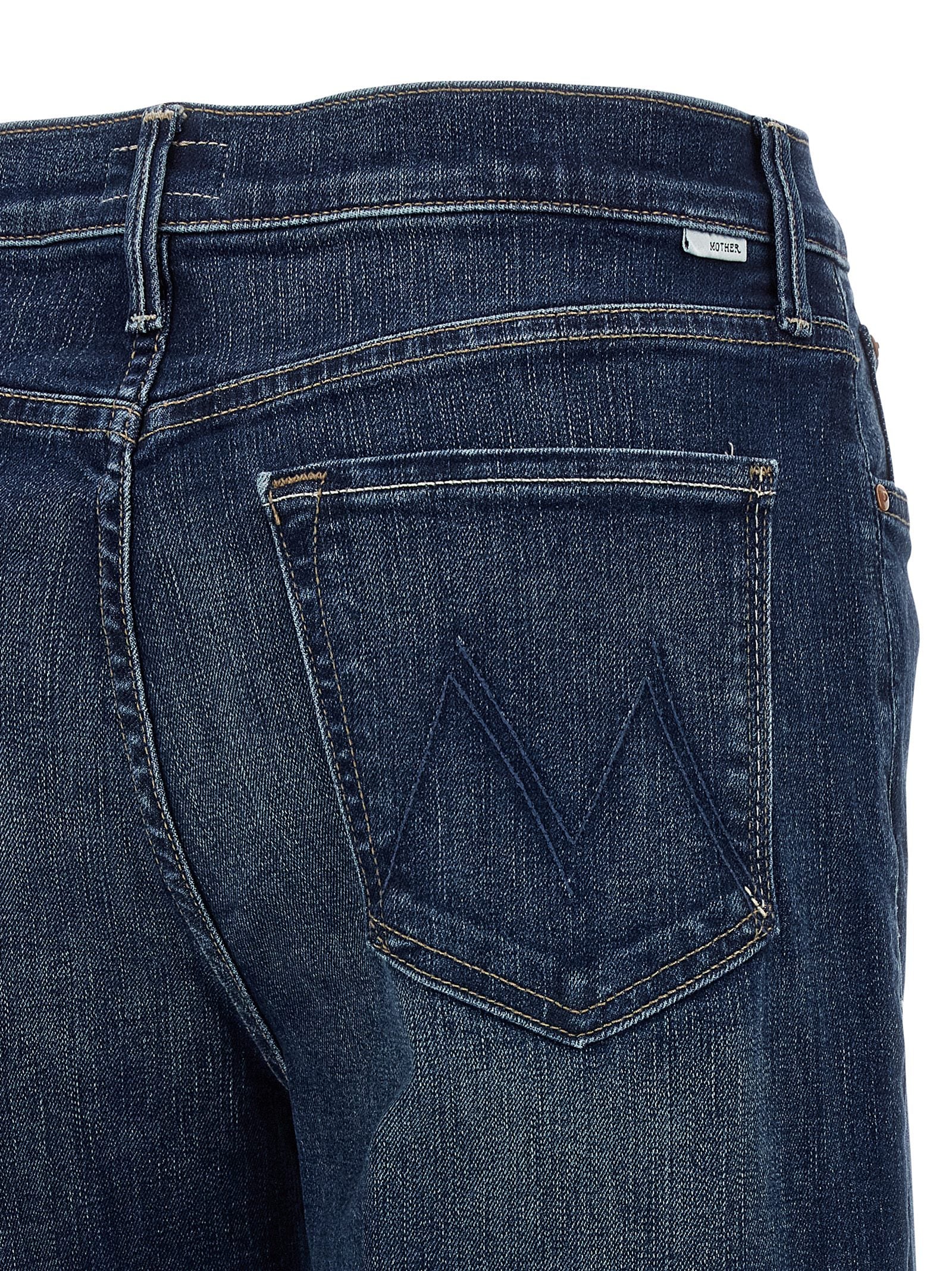 Blue Cotton Straight-Leg Jeans