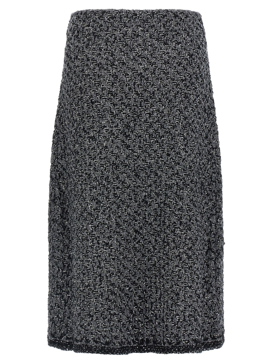 Blue Cotton Midi Skirt