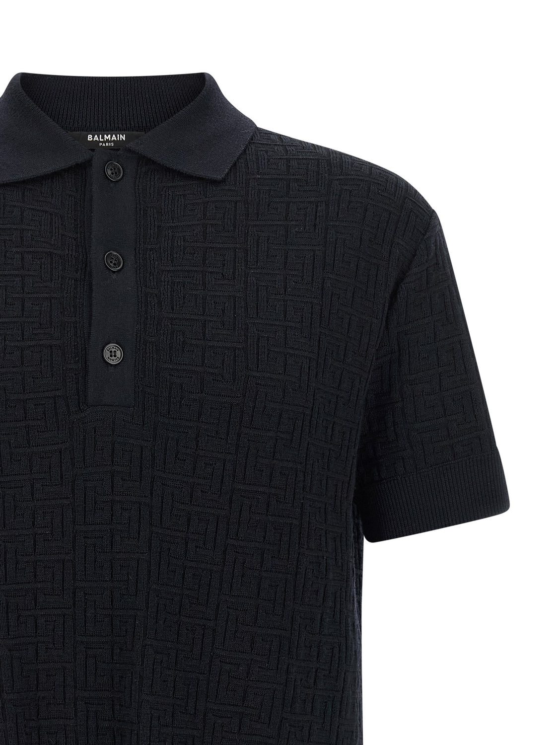 Blue Wool Polo Shirt