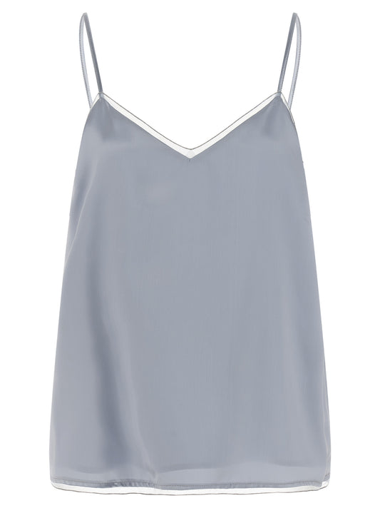 Blue Viscose Tank Tops
