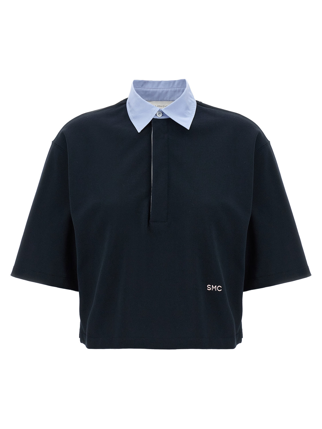 Blue Cotton Polo Shirt