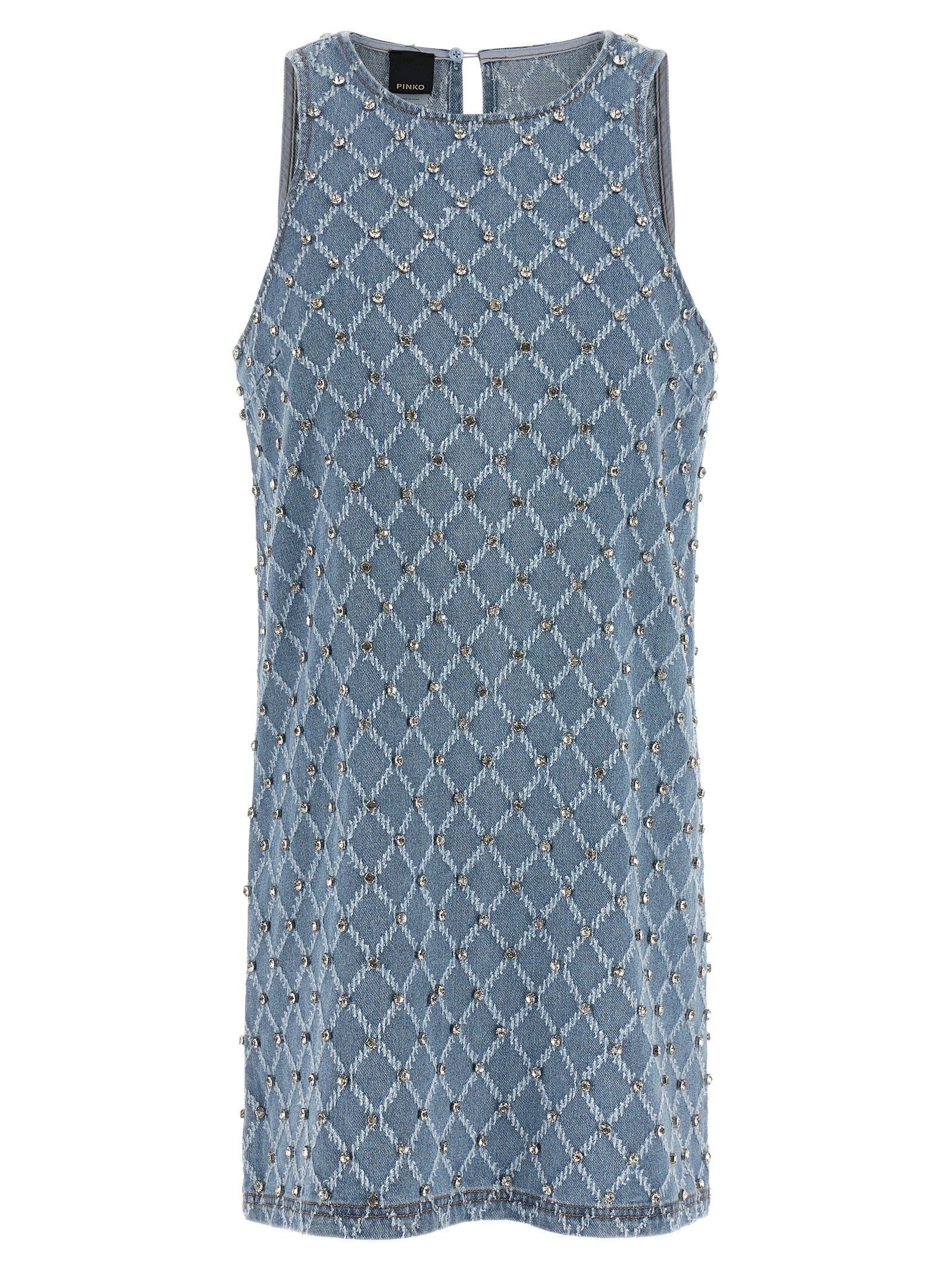 Blue Cotton Short Dress