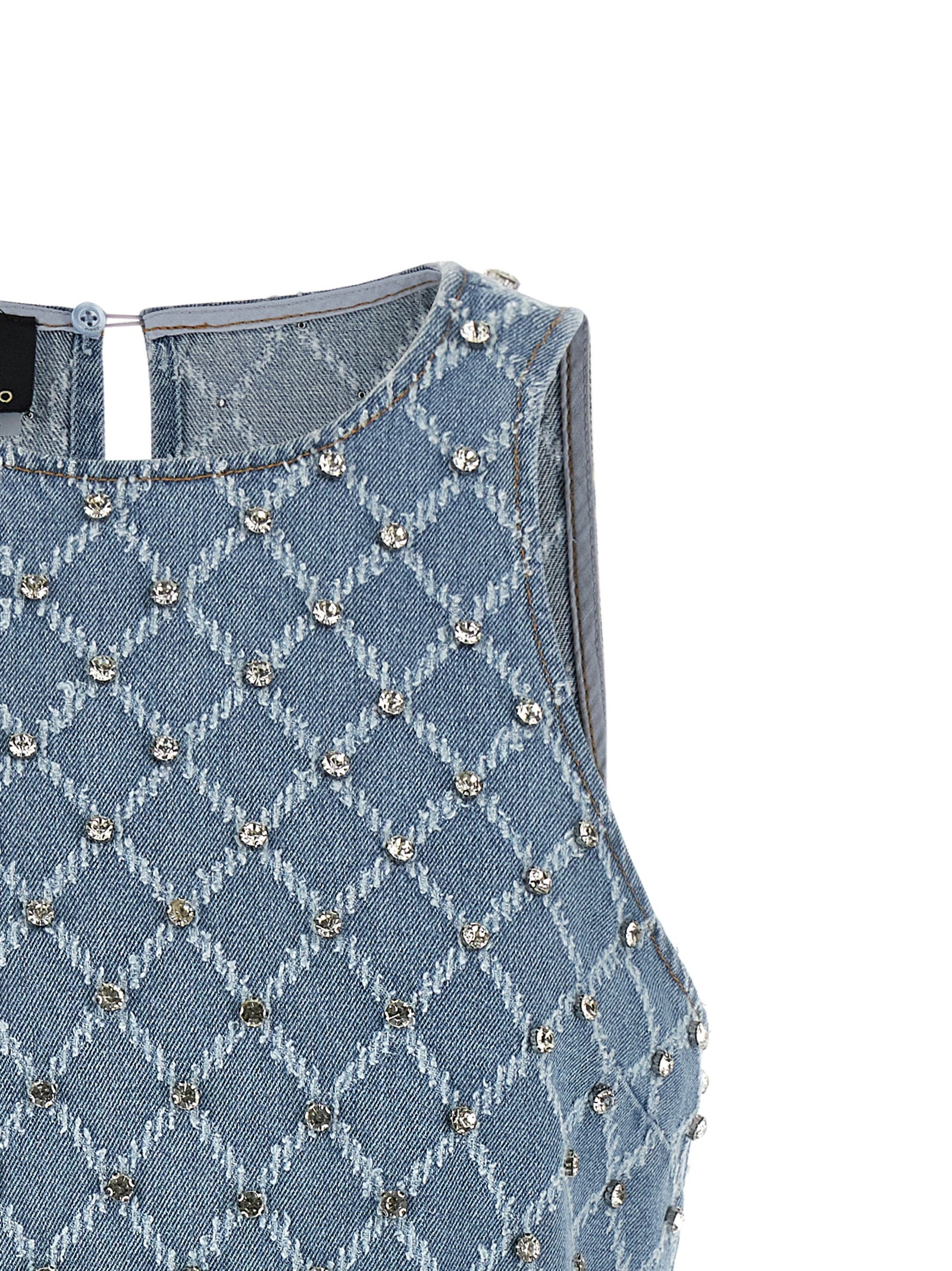 Blue Cotton Short Dress