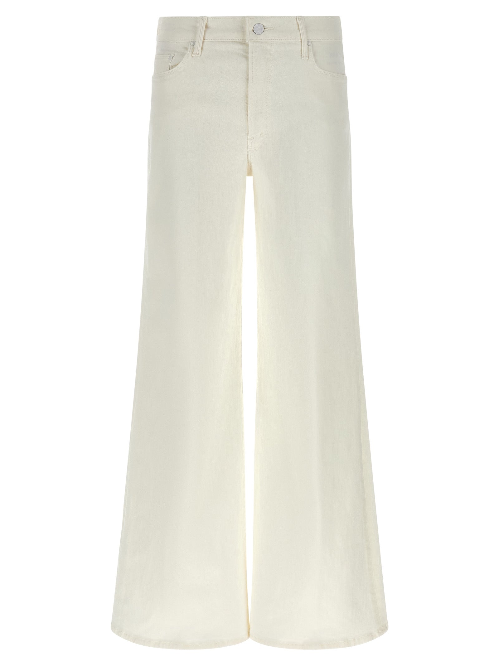 White Cotton Flared Jeans