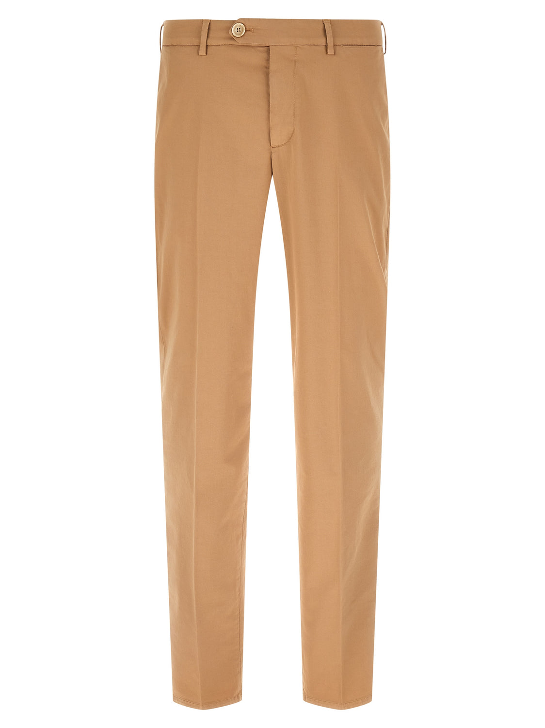 Beige Cotton Casual Pants