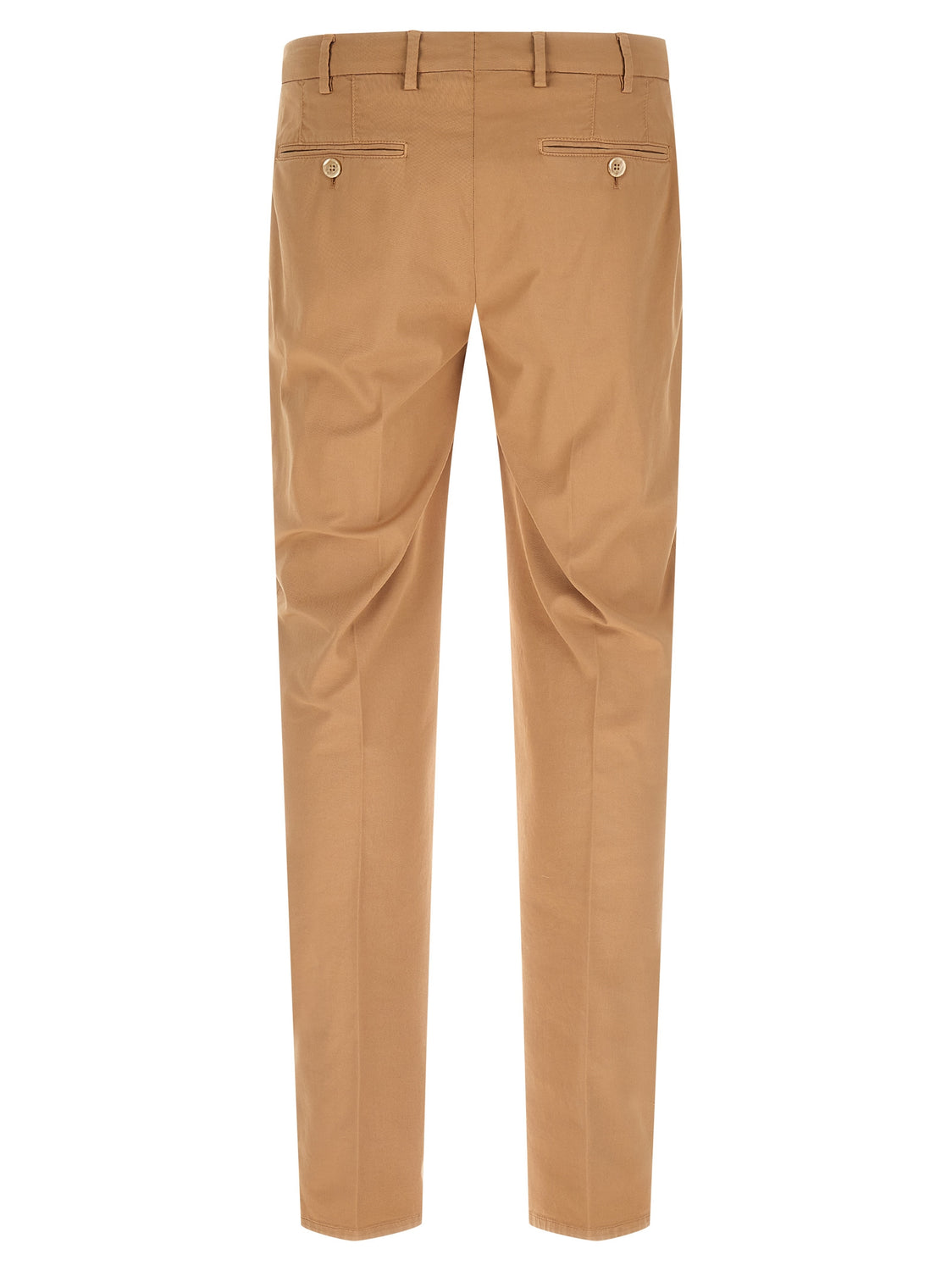 Beige Cotton Casual Pants