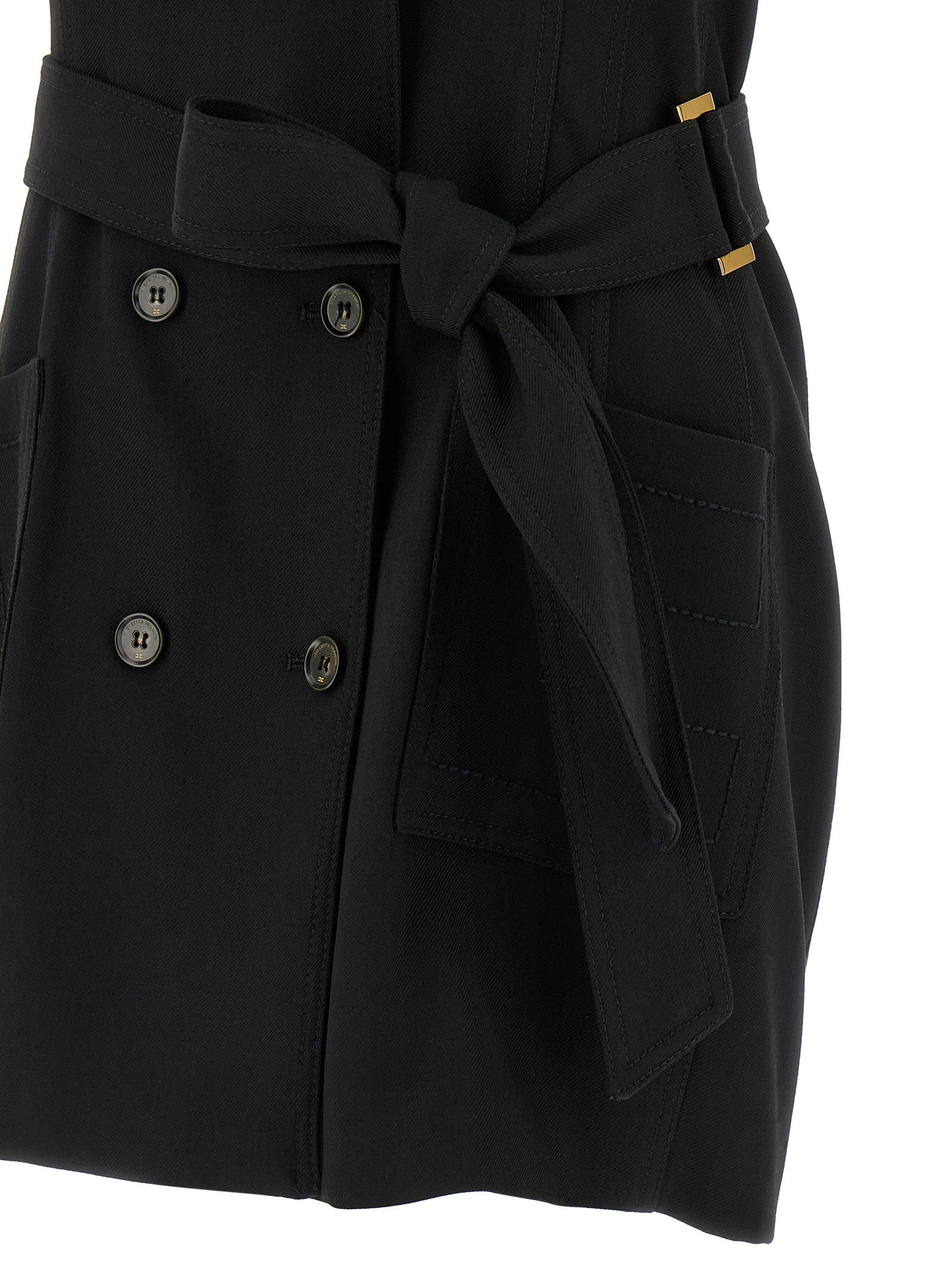 Black Viscose Short Dress