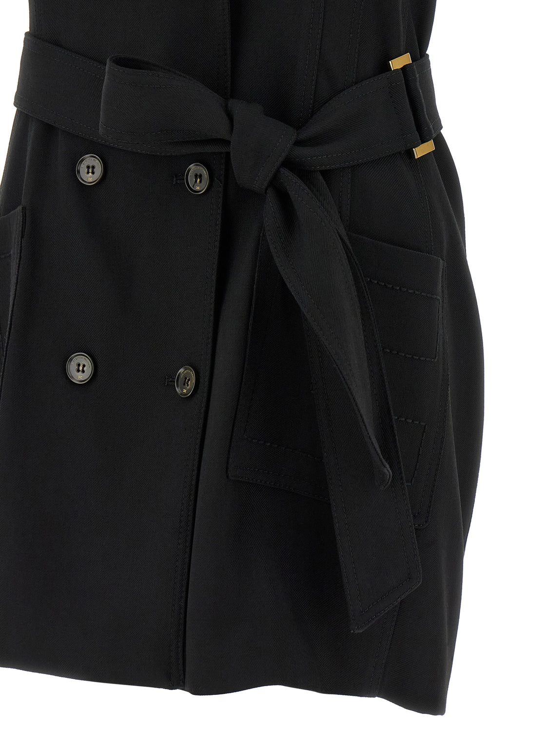 Black Viscose Short Dress