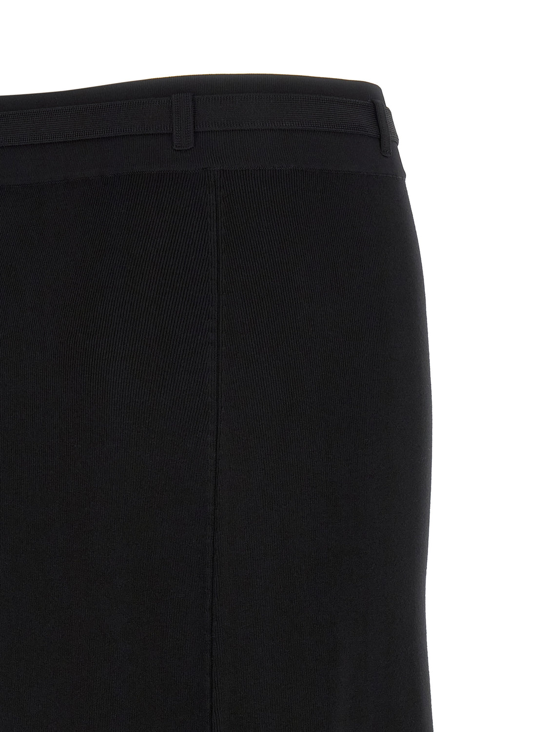 Black Viscose Midi Skirt