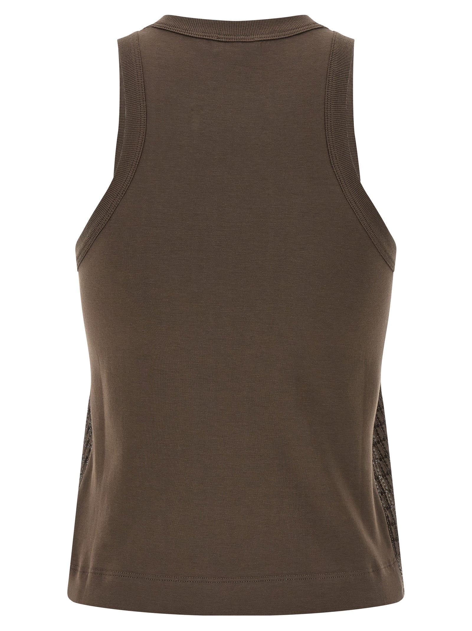 Brown Cotton Tank Tops