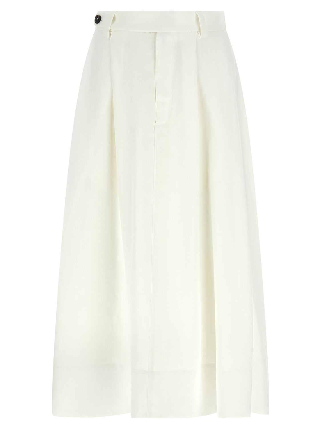 White Viscose Midi Skirt