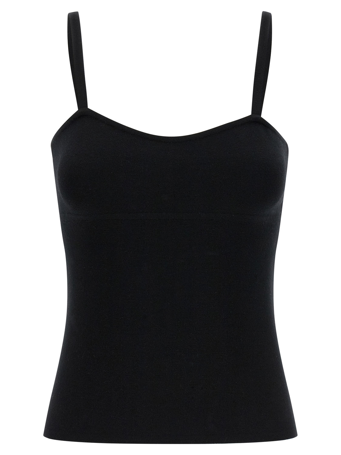 Black Virgin Wool Tank Tops