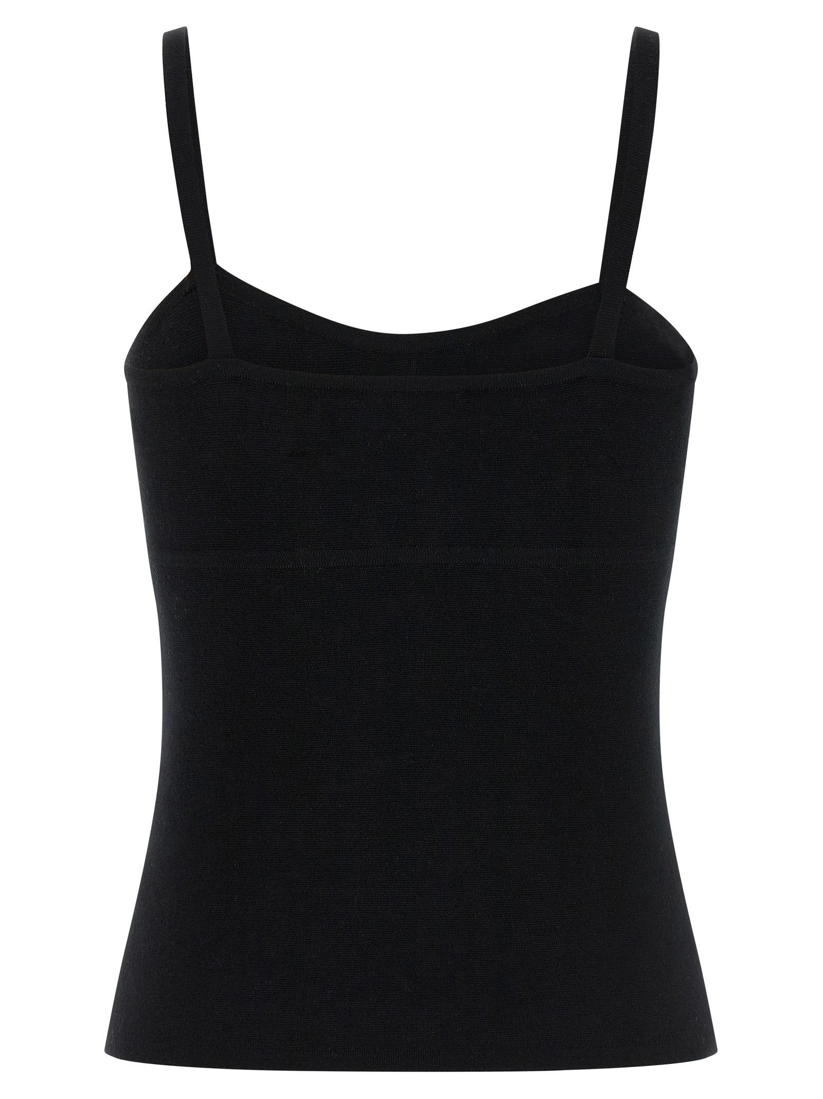 Black Virgin Wool Tank Tops