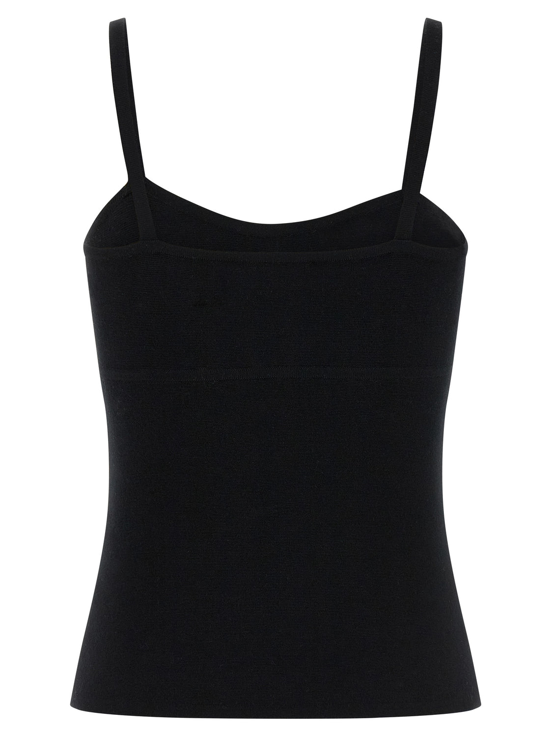 Black Virgin Wool Tank Tops