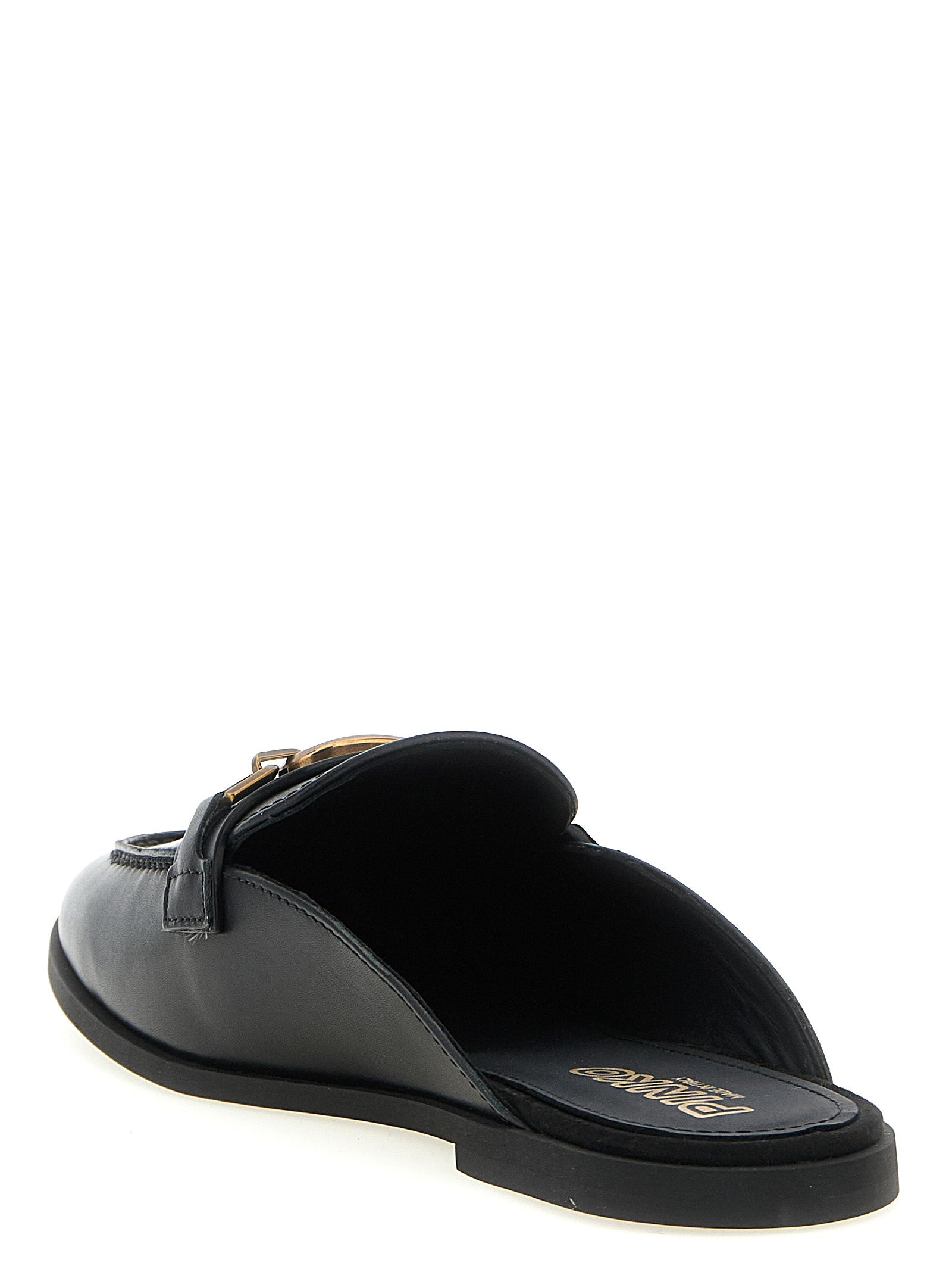 Black Calfskin Slides