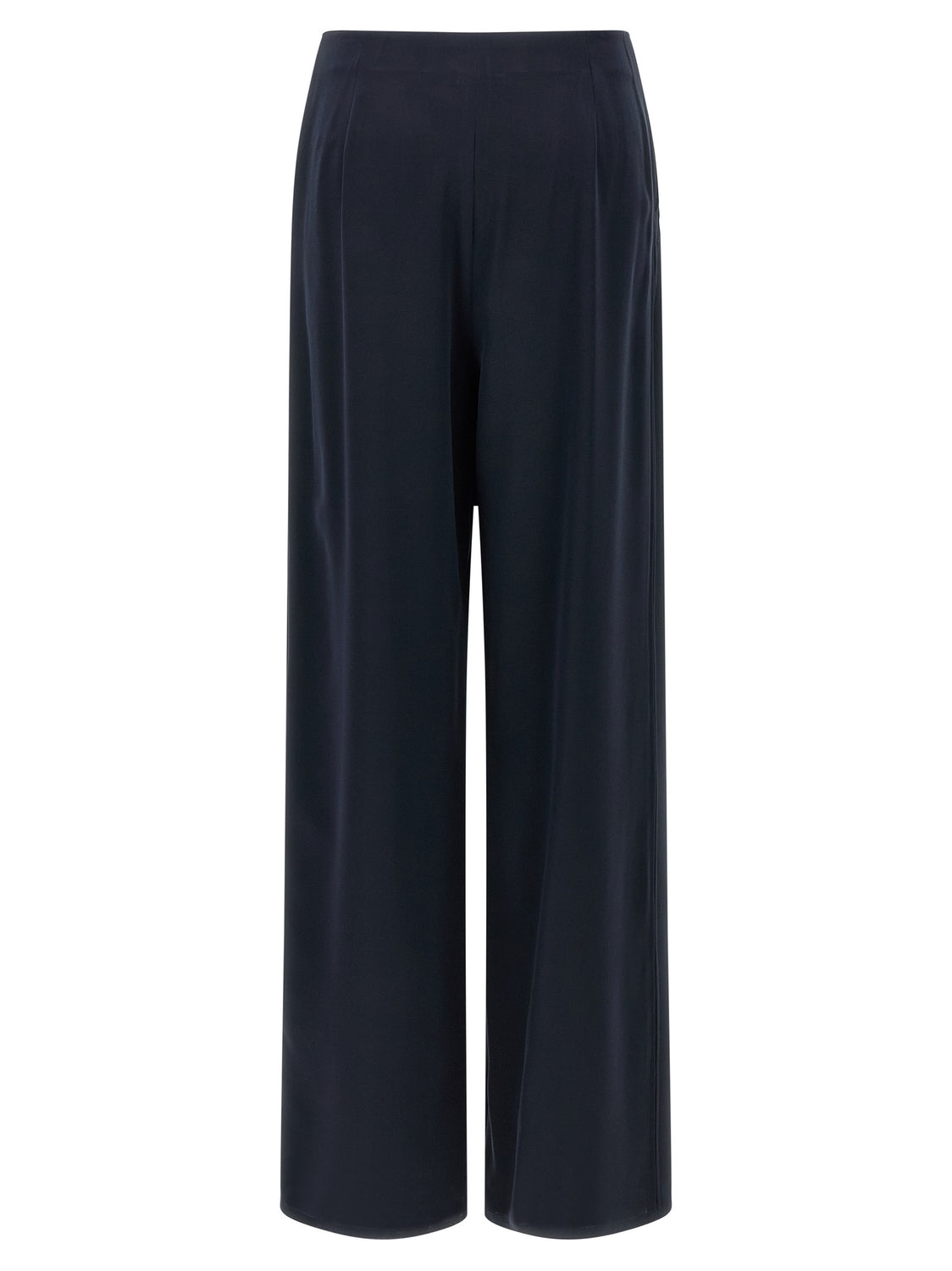 Blue Silk Casual Pants