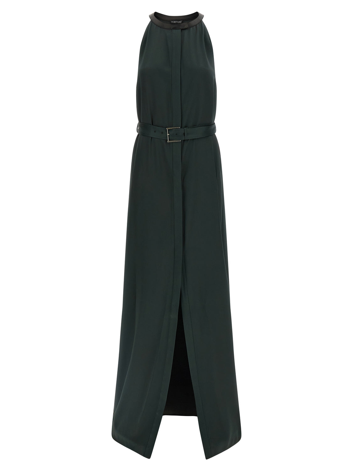 Bicolor Acetate Long Dress