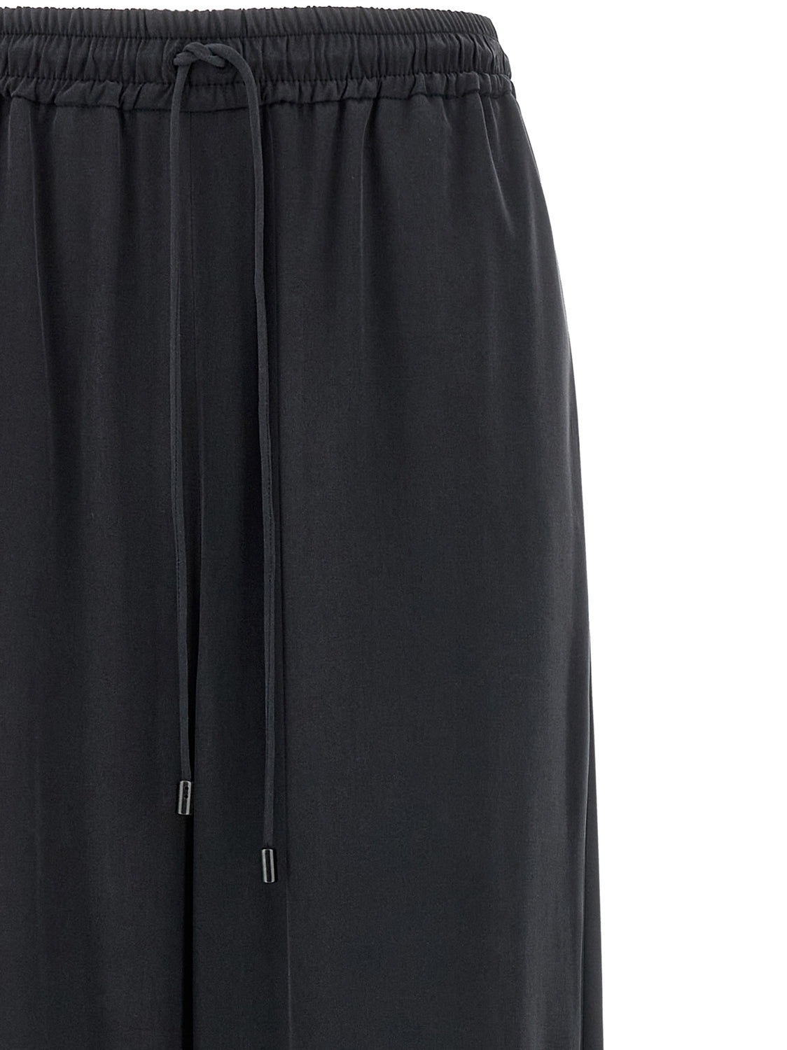 Blue Silk Casual Pants