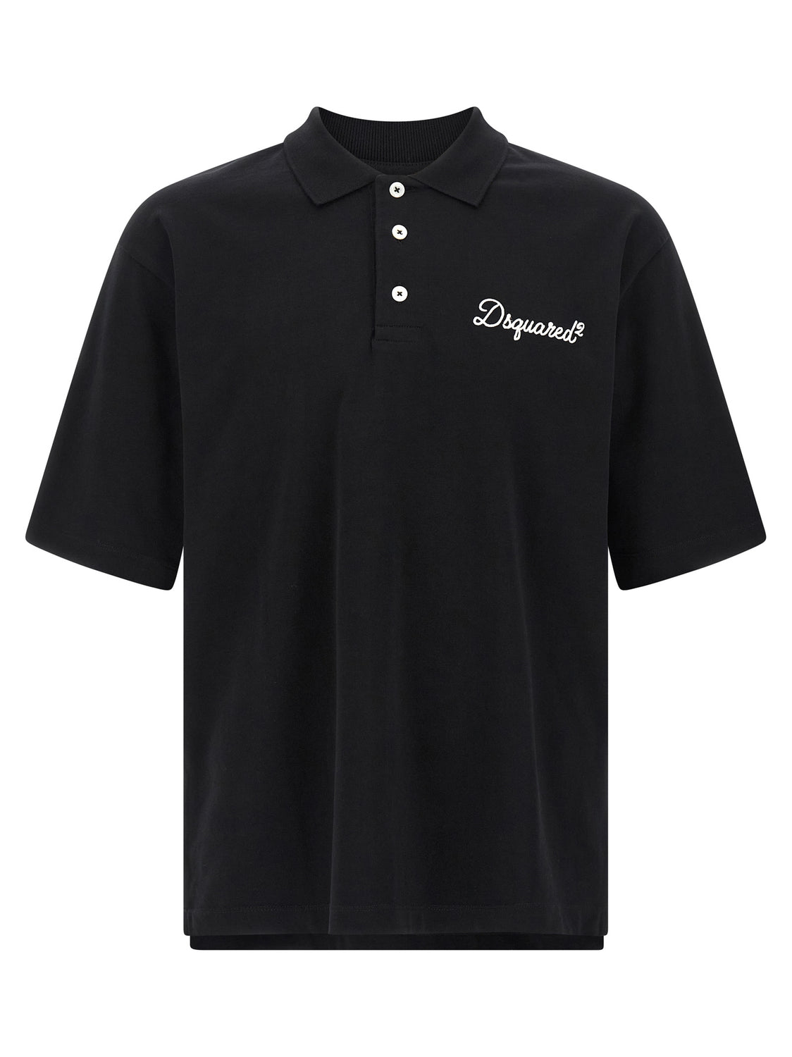 Black Cotton Polo Shirt