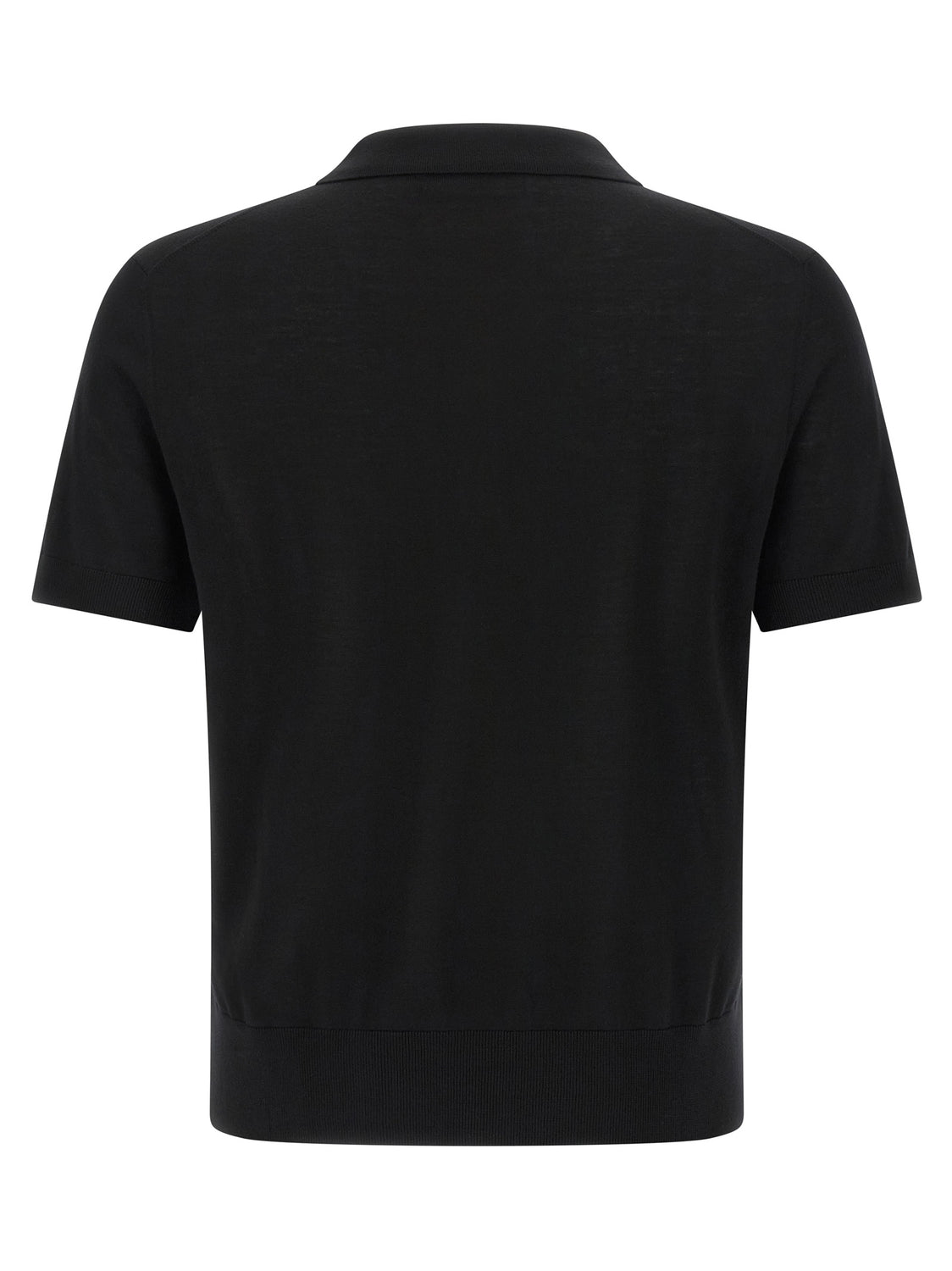 Black Wool Polo Shirt