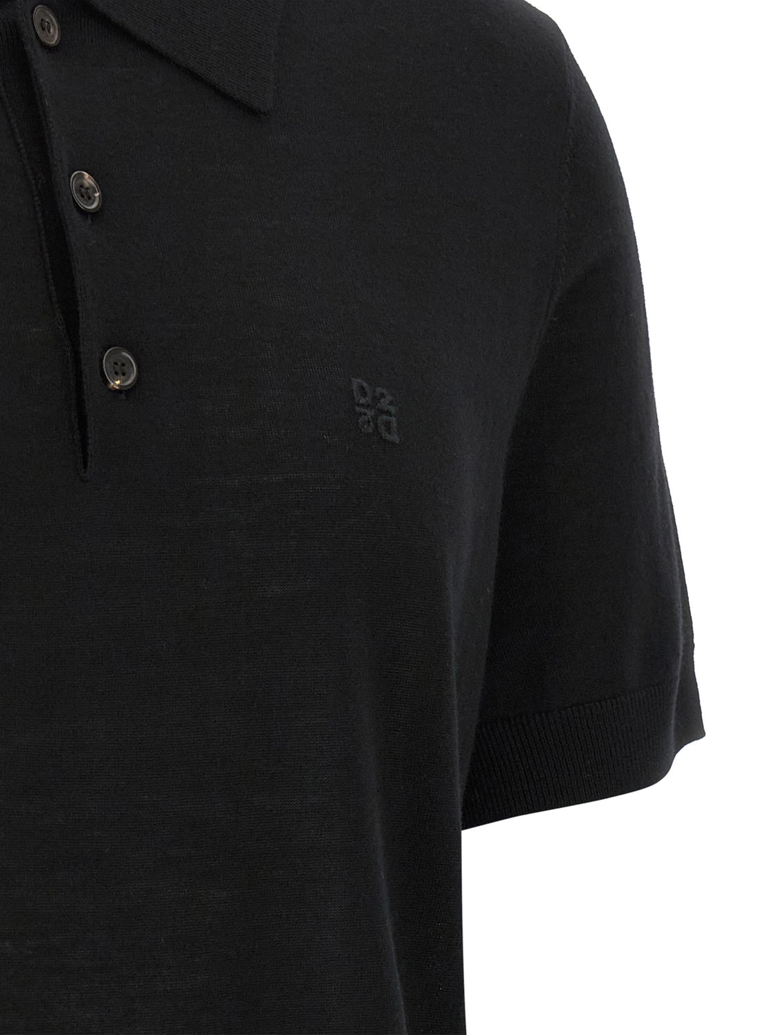Black Wool Polo Shirt