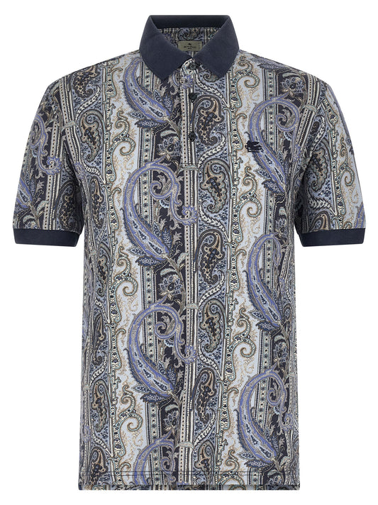 Blue Cotton Polo Shirt