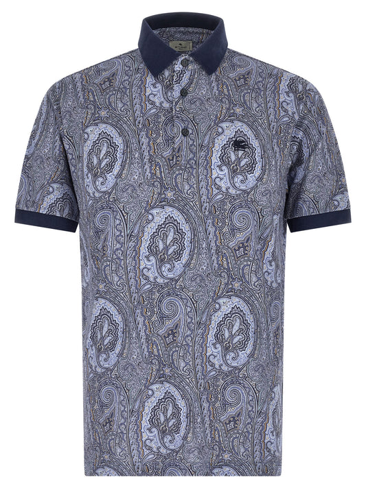 Blue Cotton Polo Shirt