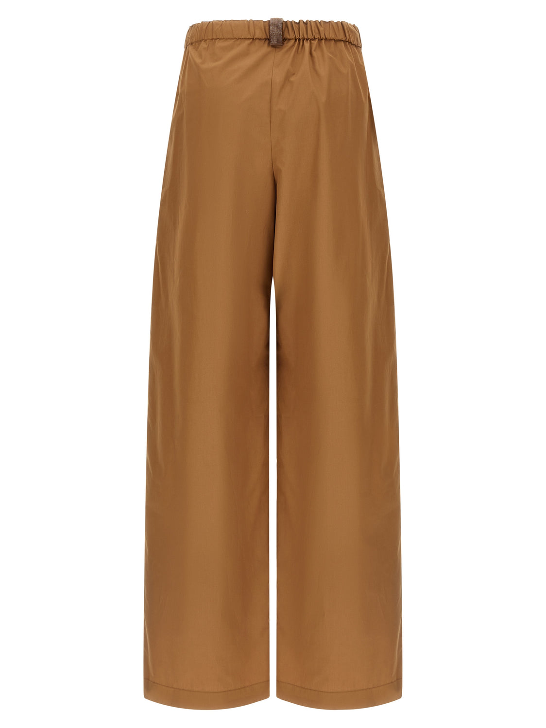 Brown Cotton Casual Pants