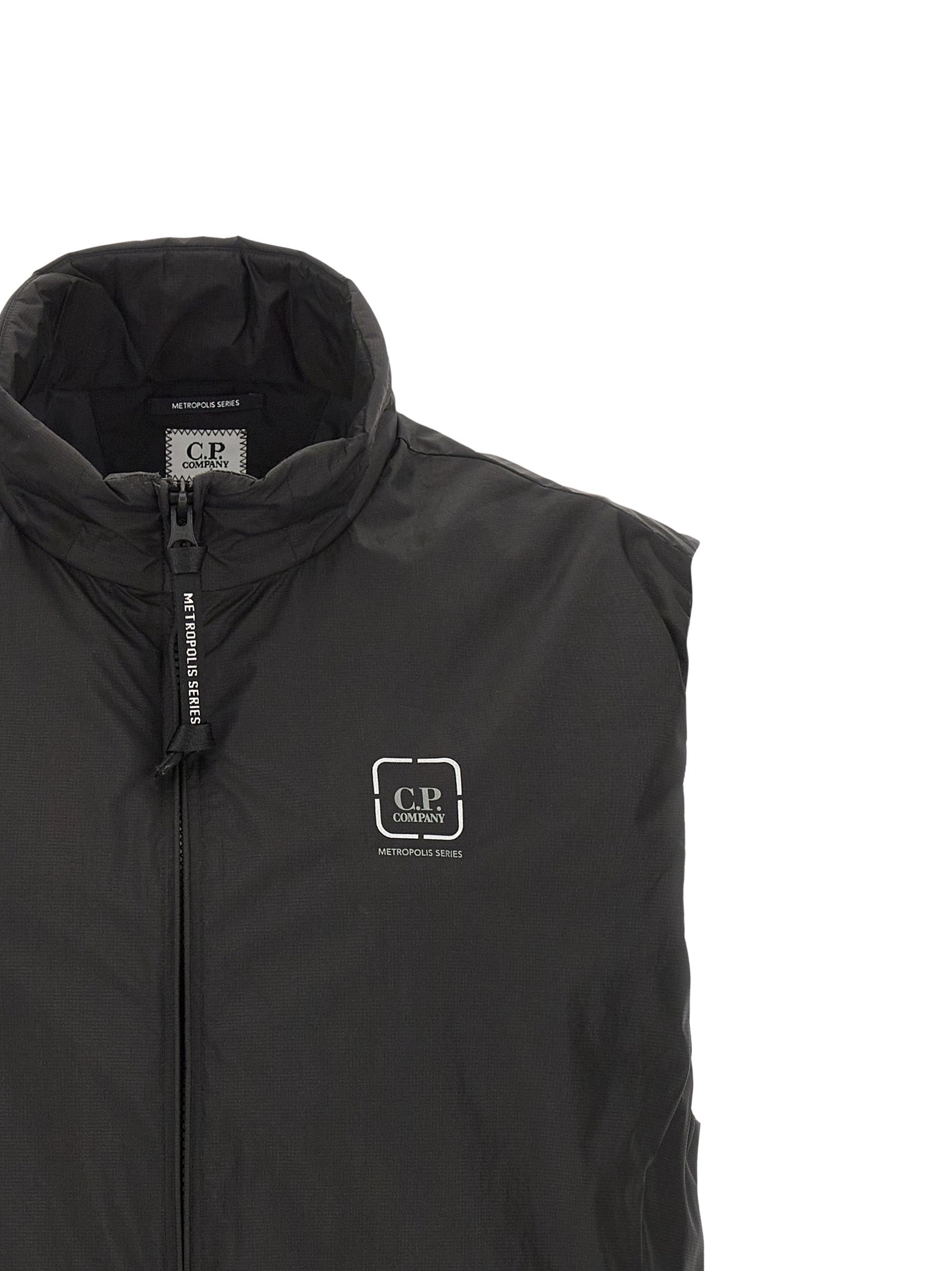 Black Polyamide Sleeveless Jacket
