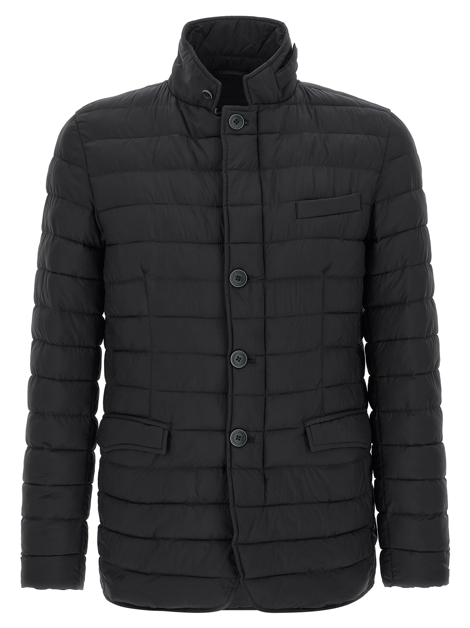 Blue Polyamide Full-Length Jacket