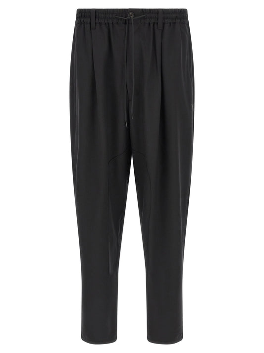 Black Polyester Casual Pants