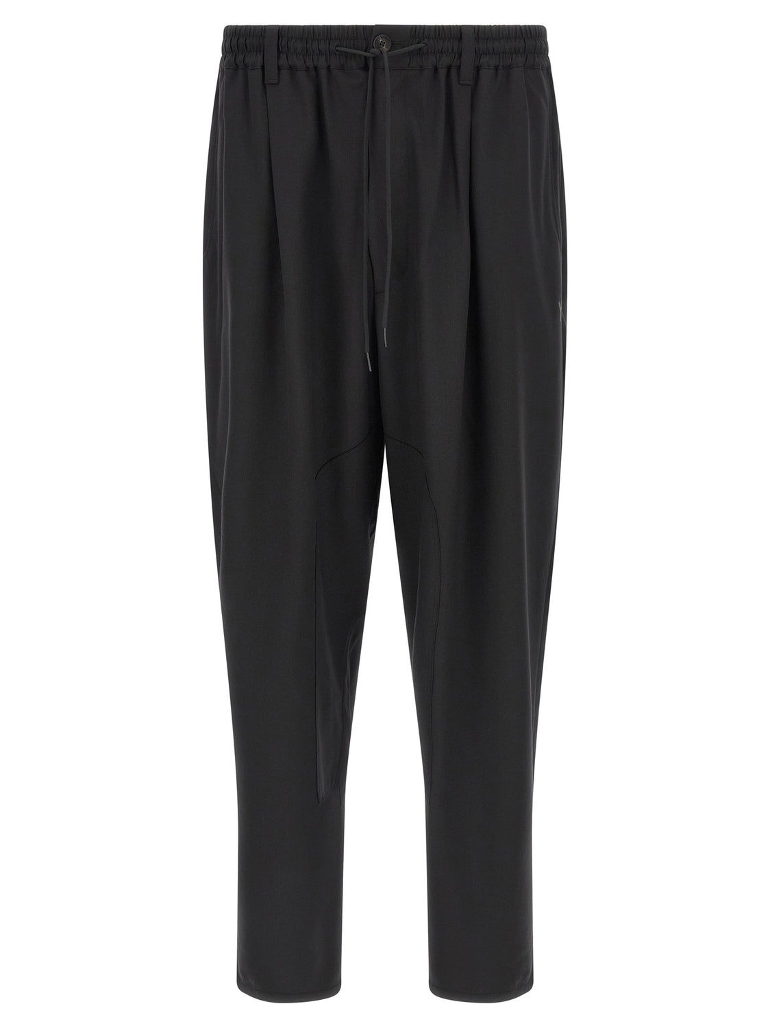 Black Polyester Casual Pants