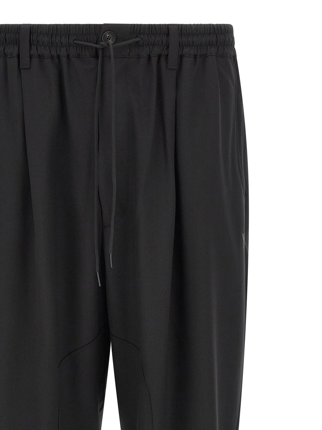 Black Polyester Casual Pants
