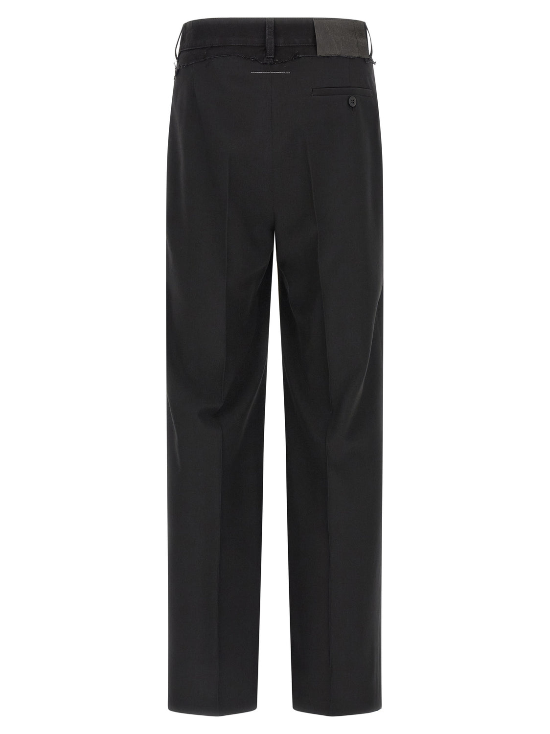 Black Polyester Casual Pants