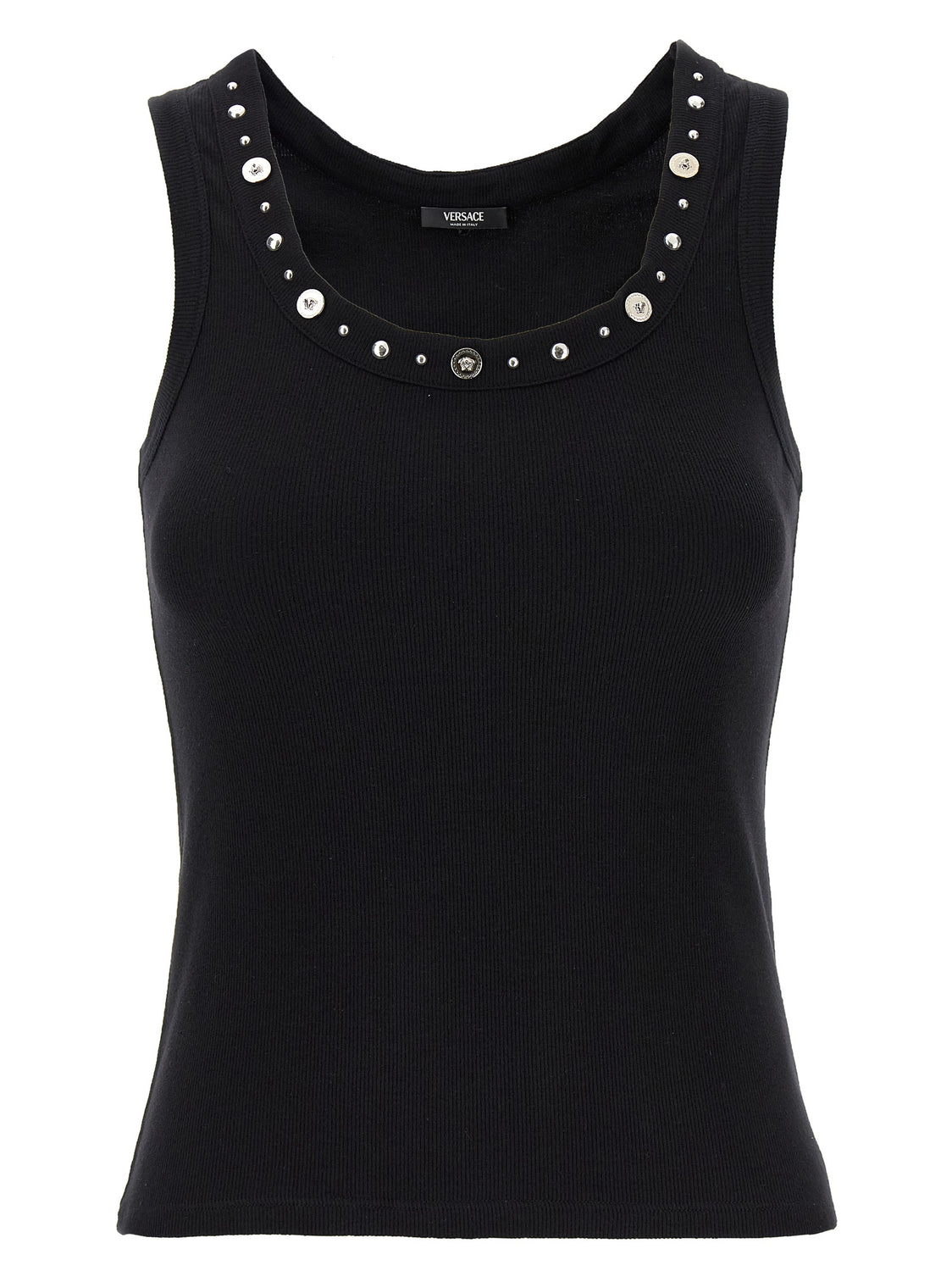 Black Cotton Sleeveles T-Shirt