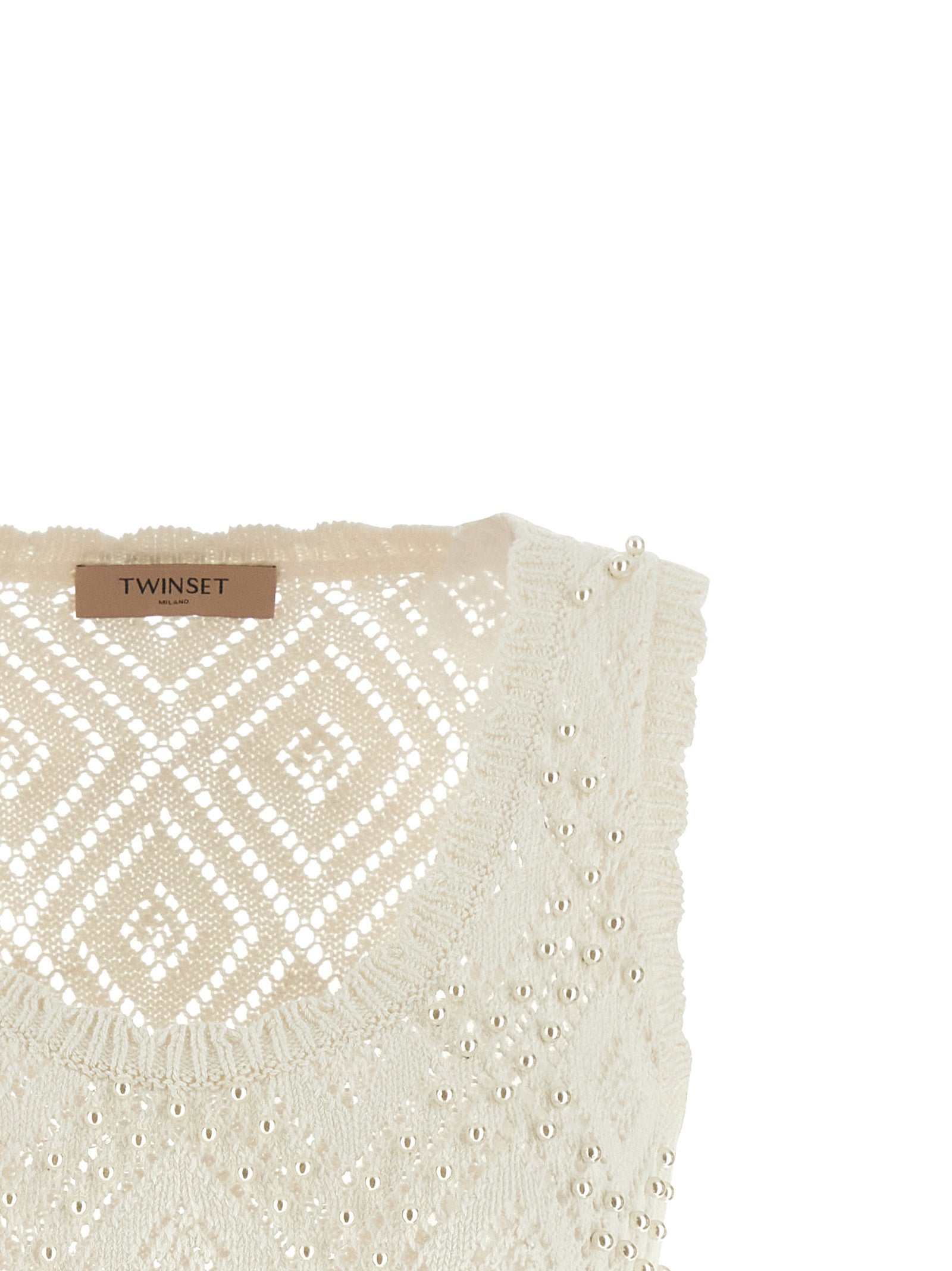 White Cotton Sleeveles T-Shirt