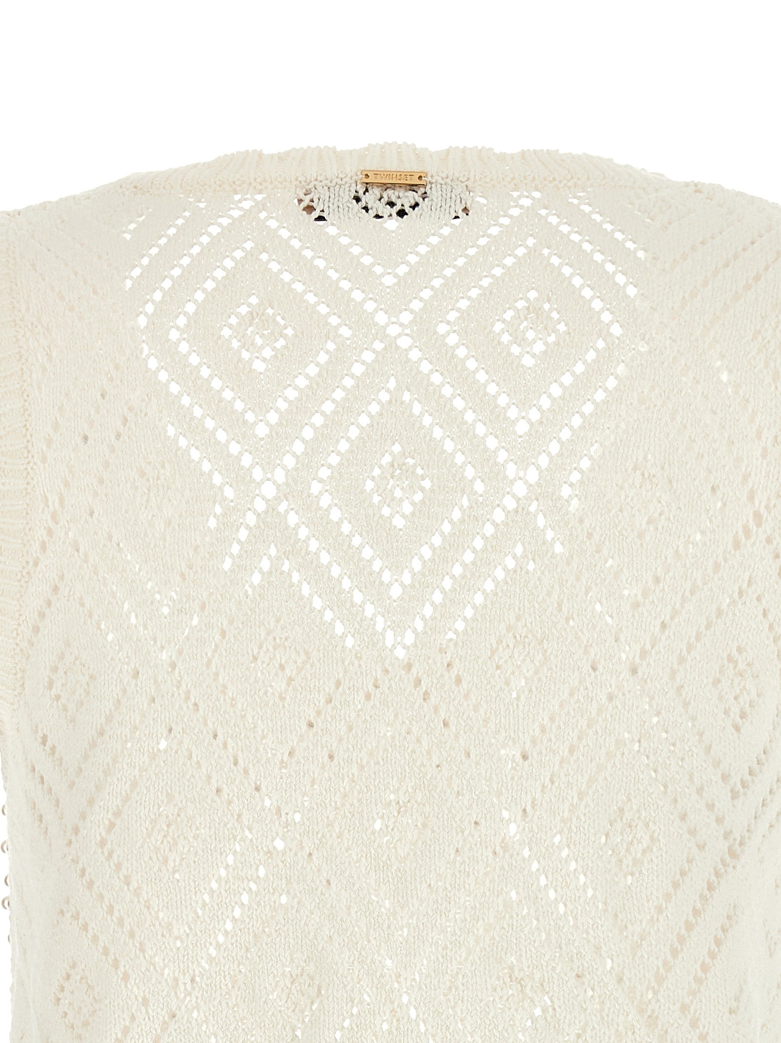 White Cotton Sleeveles T-Shirt