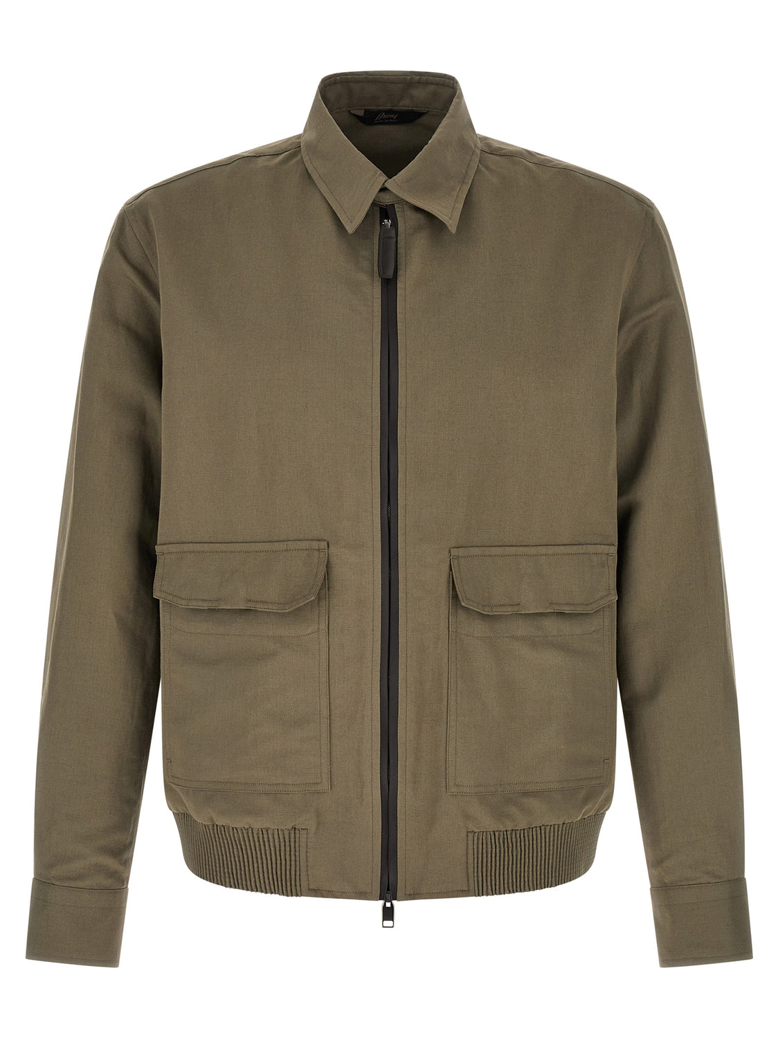 Bicolor Linen Full-Length Jacket