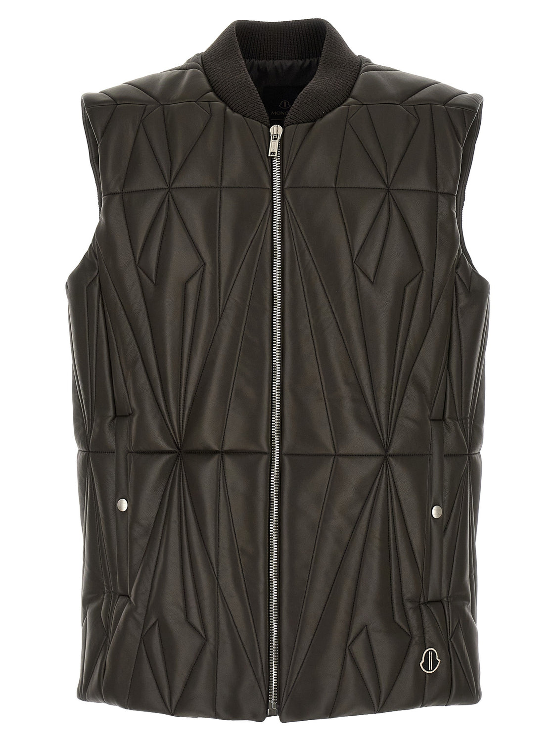 Brown Lamb Leather Sleeveless Jacket