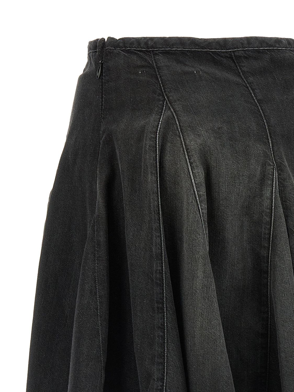 Black Cotton Long Skirt